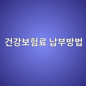 건강보험료 납부방법|계좌이체·카드·가상계좌 차이 총정리 5 건강보험료 납부방법