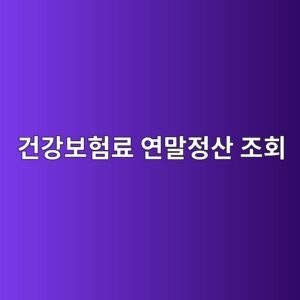 건강보험료 연말정산 조회