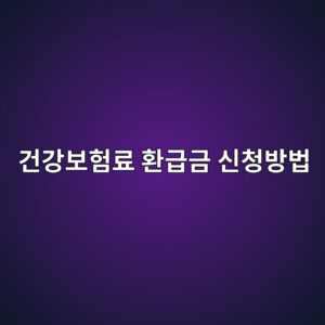 건강보험료 환급금 신청방법
